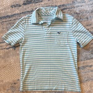 Striped Blue and White Boys Polo Shirt